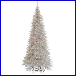 Vickerman 6.5' Silver Tinsel Fir Artificial Christmas Tree with 400 Clear Lights