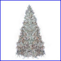 Vickerman 7' Sparkling Silver Full Artificial Tinsel Christmas Tree Clear Lights