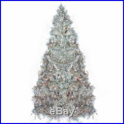 Vickerman 9' Sparkling Silver Full Artificial Tinsel Christmas Tree Clear Lights