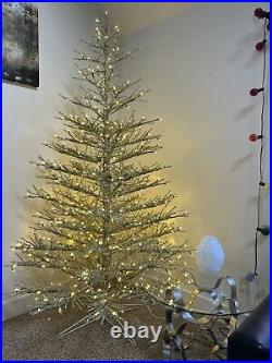 Vickerman Champagne Gold Stiff Branch Tinsel Tree. 7.5' TALL 600 LEDs From Houzz