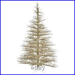 Vickerman Champagne Gold Stiff Branch Tinsel Tree. 7.5' TALL 600 LEDs From Houzz