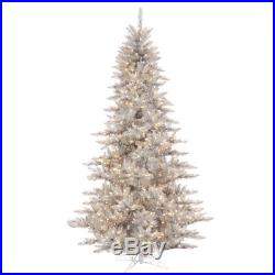 Vickerman Silver Tinsel Fir 3-foot Artificial Christmas Tree With 100 Clear