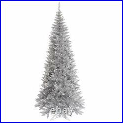 Vickerman Silver Tinsel Fir Artificial Christmas-Trees 7.5