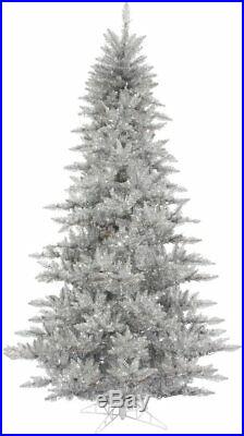 Vickerman Silver Tinsel Fir Christmas Tree, 6.5' tall 46 wide