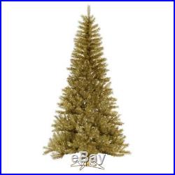 Vickerman / Silver Tinsel Tree Unlit Christmas Tree, Gold, 6.5 ft