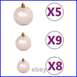 VidaXL 47.2 PET Artificial Christmas Tree with LEDs and Ball Set Silver
