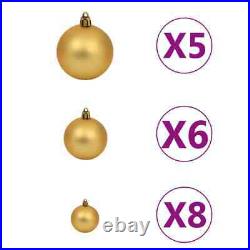 VidaXL Artificial Christmas Tree LEDs & Ball Set Silver 47.2 PET(329187+330095)