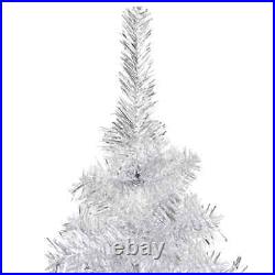VidaXL Artificial Christmas Tree with LEDs&Ball Set Silver 47 PET (329187+330095)