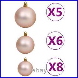 VidaXL Artificial Christmas Tree with LEDs&Ball Set Silver 47 PET (329187+330097)