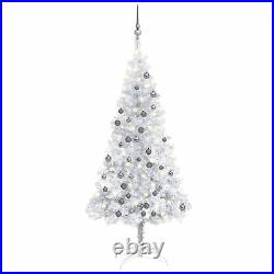 VidaXL Artificial Christmas Tree with LEDs&Ball Set Silver 59.1 PET