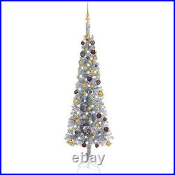 VidaXL Slim Christmas Tree with LEDs&Ball Set Decoration Multi Colors/Sizes