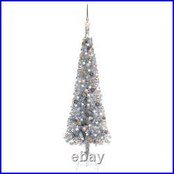 VidaXL Slim Christmas Tree with LEDs&Ball Set Holiday Xmas Multi Colors/Sizes