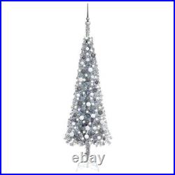VidaXL Slim Christmas Tree with LEDs&Ball Set Xmas Decor Multi Colors/Sizes