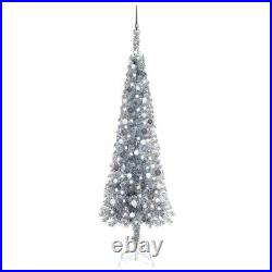 VidaXL Slim Christmas Tree with LEDs&Ball Set Xmas Decor Multi Colors/Sizes