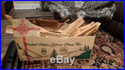 Vintage 100 Branch US Silver Tree Co Aluminum Pom Pom Christmas Tree 6ft + Box