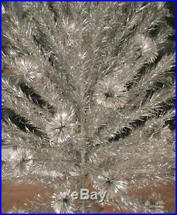 Vintage 105 branch 7' aluminum silver pom pom Christmas Xmas tree Consolidated
