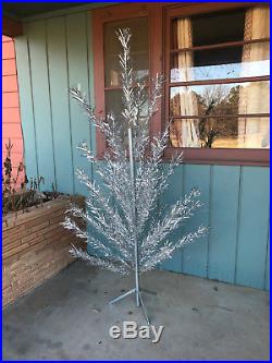 Vintage 1950's LARGE Silver Glow Aluminum Christmas Tree complete with Box