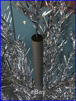Vintage 1950's LARGE Silver Glow Aluminum Christmas Tree complete with Box