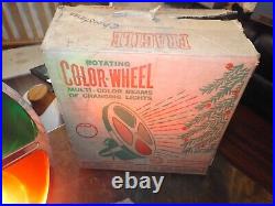 Vintage 1950s 55 Aluminum Xmas Tree + Rotating 4 Color Wheel Light Orig. Boxes