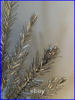 Vintage 1959 Aluminum Silver Christmas Tree, 6 Ft. 46 Branches