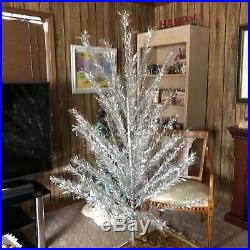 Vintage 1960's Aluminum Silver 6' Christmas Tree in Original Sapphire Regal Box