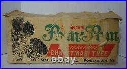 Vintage 1960's Sparkler Pom Pom 4' Aluminum Christmas Tree & Box M-434 MCM