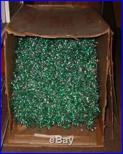 Vintage 1960's Starlite Revlis 6 Ft Green Silver Aluminum Christmas Tree Boxed