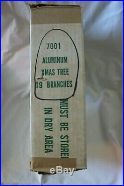 Vintage 2' Silver Aluminum Sparkler Christmas Tree 19 Branches in Original Box