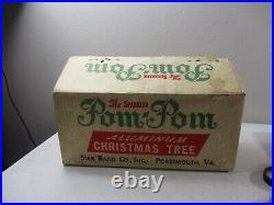 Vintage 2' foot feet Aluminum Silver Pom Pom Christmas Tree Sparkler Brand