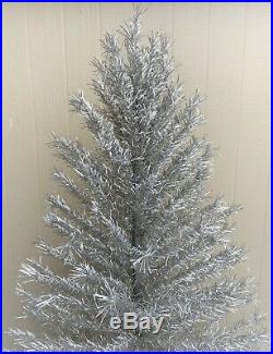 Vintage 233 Branch 8' Silver Aluminum Christmas TAPER TREE with Base, COMPLETE