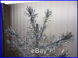 Vintage 3 Foot Silver Aluminum Pom Pom Table Top Christmas Tree -RARE SIZE TREE