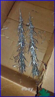 Vintage 4' Evergleam Stainless Aluminum Christmas Tree in Box 58 Branches