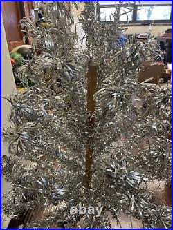 Vintage 4 Foot Aluminum POM POM MCM Christmas Tree
