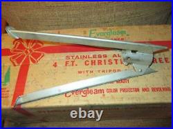 Vintage 4 Ft Evergleam Aluminum Christmas Tree InOriginal Box. No Center Pole