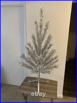 Vintage 4' Stainless Aluminum Christmas Tree in Box 40 Branches