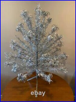 Vintage 4 foot Pom silver aluminum Christmas tree 54 Branches