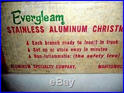 Vintage 4 ft Evergleam Deluxe Aluminum 58 Branch Christmas Tree with Color Wheel