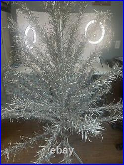 Vintage 4 ft Stainless Aluminum Christmas Tree 43 Branches Holidays