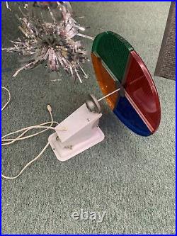 Vintage 45 branch Fountain trumpet Aluminum 6FT Christmas Tree & color wheel