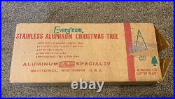 Vintage 4ft Evergleam Fountain Stainless Aluminum 55 Branch Christmas Tree BOX