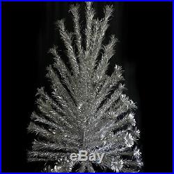 Vintage 50s 60s Mid Century 6' Pom Pom Sparkler Silver Aluminum Christmas Tree