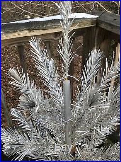 Vintage 54 ALUMINUM Christmas Tree MODERN COATING ANGEL PINE Silver 30 Branches