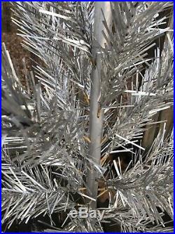Vintage 54 ALUMINUM Christmas Tree MODERN COATING ANGEL PINE Silver 30 Branches
