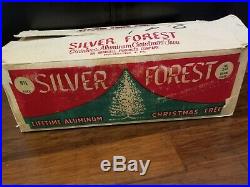 Vintage 6 1/2 Ft Aluminum Christmas Tree 96 branches Silver Forest Color Wheel