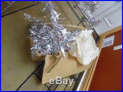 Vintage 6 1/2 Ft. Duralite Silver Aluminum Tinsel Christmas Tree with box