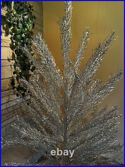 Vintage 6 1/2' Stainless Aluminum Christmas Tree Splendor Curl Twist Needles MCM