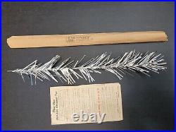 Vintage 6.5' Reynolds Aluminum United States Silver Christmas Tree 55 Branches
