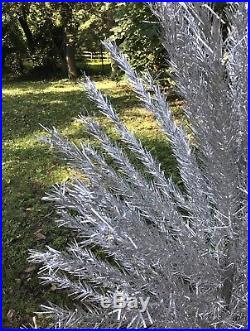 Vintage 6.5' Silver Aluminum Evergleam CHRISTMAS TREE 100 Branches + 23 Extras