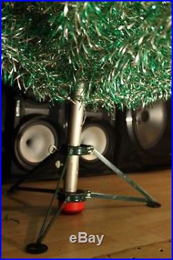 Vintage 6 FT ALUMINUM GREEN + SILVER CHRISTMAS TREE 161 Branches with Stand + Box
