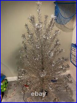Vintage 6 Foot 89 Branch Stainless silver aluminum christmas tree